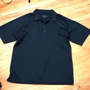 Greg Norman black shirt sleeve shirt 100% microfiber poly Sz L great condition
